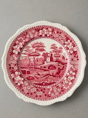 Antique COPELAND SPODE’S TOWER PINK Transferware Dinner Plate 11” England